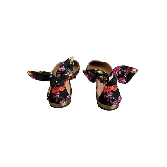 Aquazzura Bow Tie Floral Ballet Flats Size 36 Multicolor Pointed Toe - Picture 6 of 9